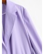 Belted Flap Pocket Cuffed Blazer - Lavender Blue S