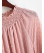  Swiss Dots Layered Long Sleeve Mini Dress - Pink Rose S