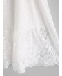 Mesh Panel Broderie Anglaise Tunic Dress - White S
