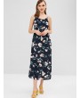 Sleeveless Tied Floral Maxi Dress - Midnight Blue