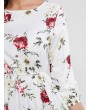 Flower Print A Line Maxi Bohemian Dress - White S