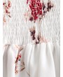 Floral Smocked Off Shoulder Mini Dress - White S