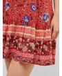  Bohemian Flower Cami Flounce Dress - Cherry Red M