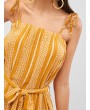 Bohemian Tie Flounce Cami Dress - Yellow S