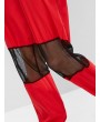 Zippered Mesh Panel Jogger Pants - Chestnut Red M