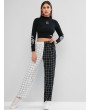 Two Tone Checked Pants - Multi S