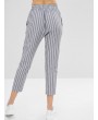 Striped Straight High Waisted Pants - Multi S