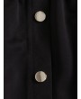  Mock Button Ruffle Mini Skirt - Black L