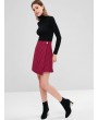 Striped Asymmetric Overlap Skirt - Red L