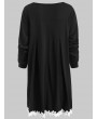 Crocheted Trim Plus Szie Tunic Dress - Black 4x