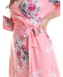 Floral Plus Size Surplice Maxi Belted Dress - Pink 1x