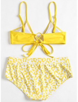 Cami Plus Size Printed Swimwear - Yellow 4x