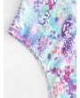 Plus Size Colored Spot Suspender Swimwear Set - Multi 1x
