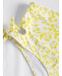 Plus Size Knot High Waisted Swimwear - Yellow 3x