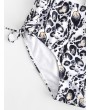 Plus Size Flounce Leopard Swimwear Set - Warm White L