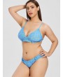  Plus Size Faux Denim Cami Swimwear Set - Silk Blue 3xl