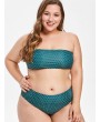  Plus Size Polka Dot Bandeau Swimwear Set - Medium Sea Green 2x