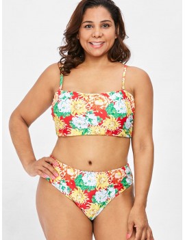 Plus Size Floral Swimwear Set - Multi 1x