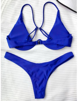 Push Up Plunge Bathing Suit - Blue S