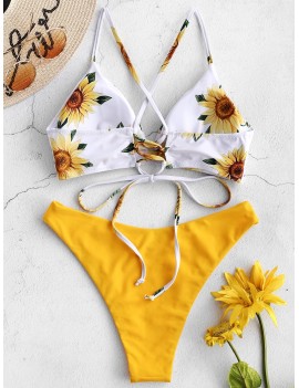  Sunflower Criss Cross Swimwear Set - Rubber Ducky Yellow S