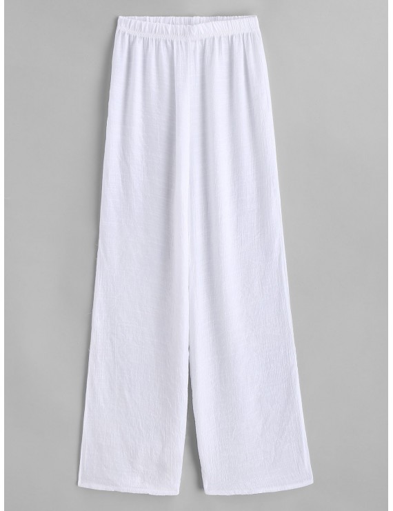 Semi Sheer Beach Pants - White
