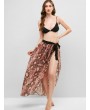 Chiffon Snake Print Sarong Cover Up Skirt - Multi-a