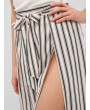  Striped Knotted Wide Leg Overlap Pants - Multi-a L