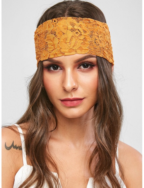 Floral Lace Headwrap - Bee Yellow
