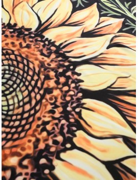  Sunflower Print Beach Throw - Multi-a