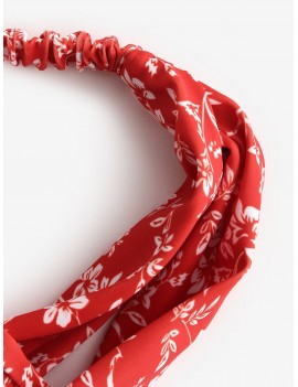  Ditsy Floral Cross Twisted Beach Headband - Red
