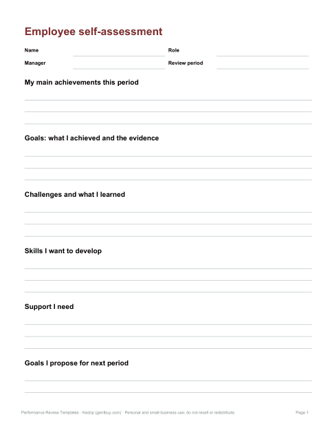 Preview of the first page of Self-assessment (DOCX/PDF)